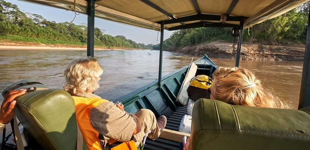 A boat trip in the Tambopata reserve area