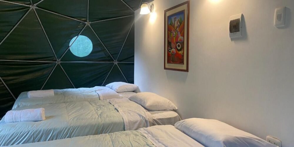 Our accommodation with 3 beds in our sky domes in soraypampa: First camp