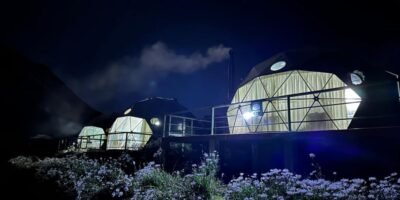 Soraypampa our sky domes at night: First camp