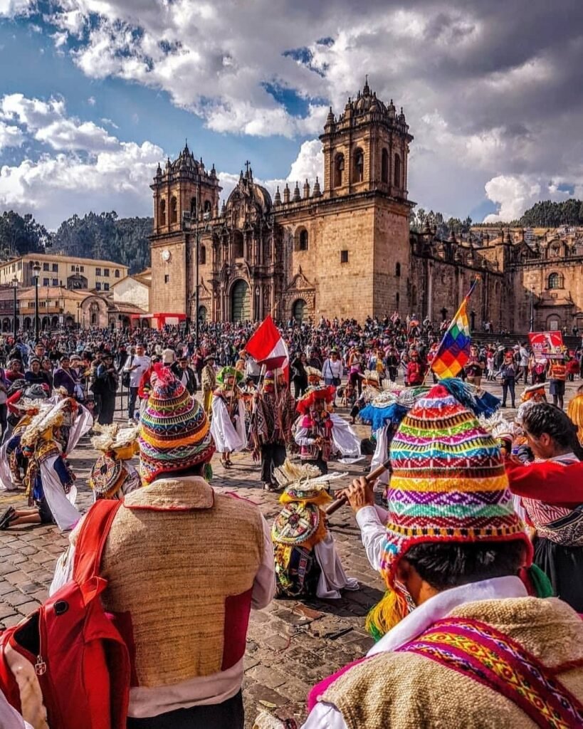 festivity in the main square of cusco