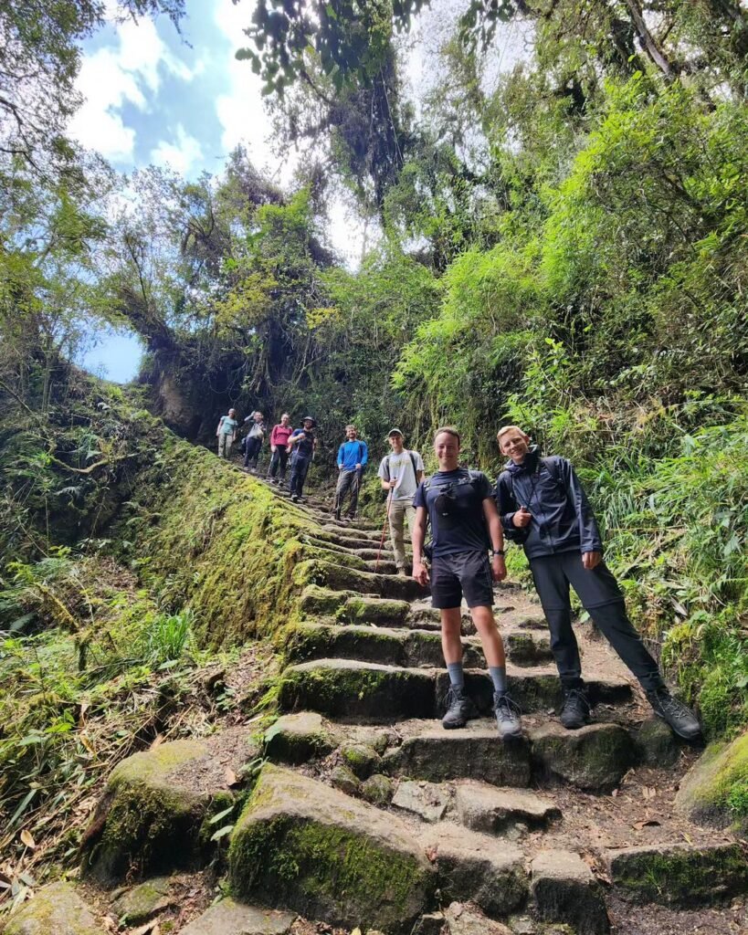 Descending the Inca Trail to Machu Picchu