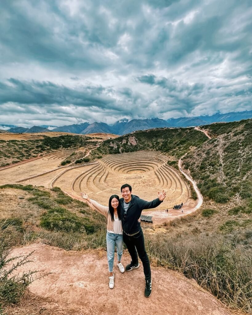 marveling at the Inca archaeological site of Moray